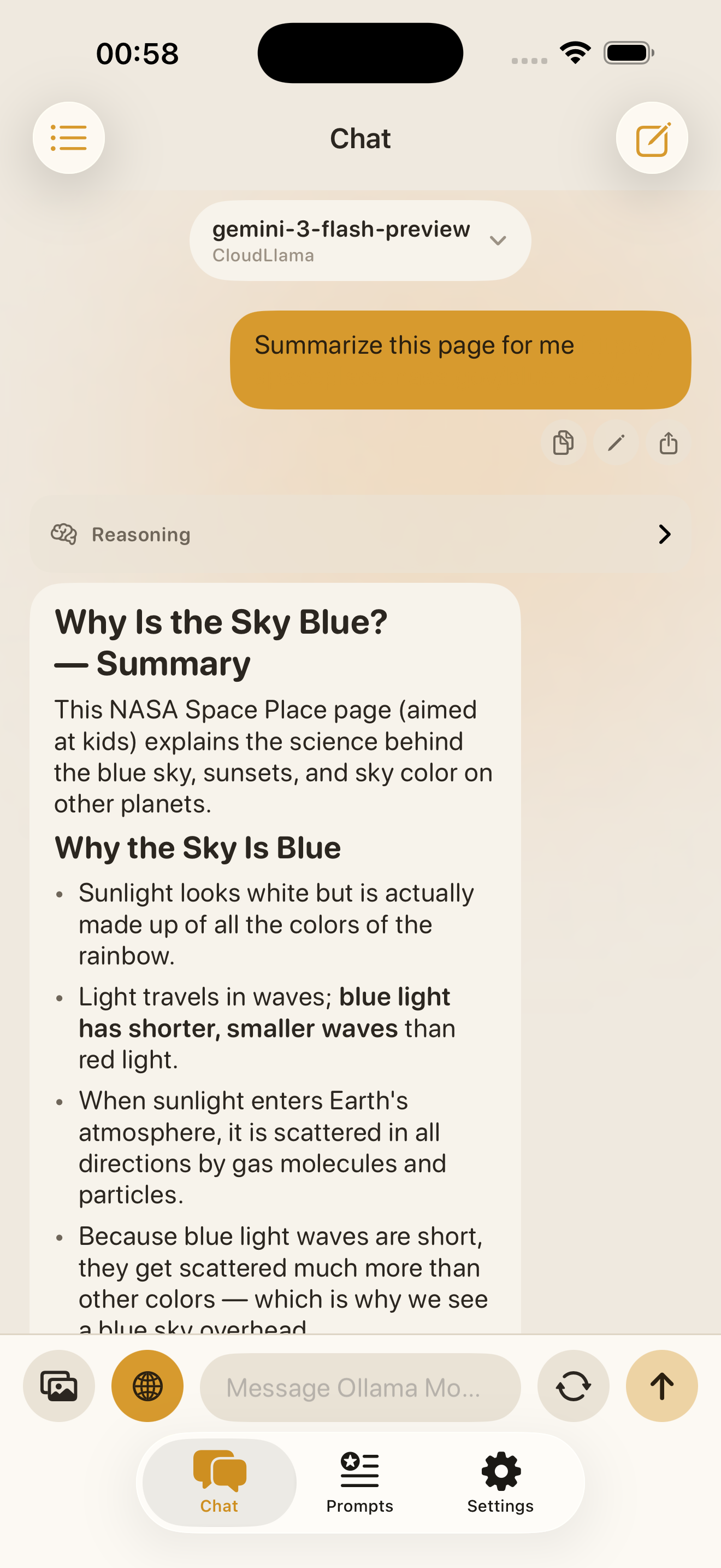 Chat light mode